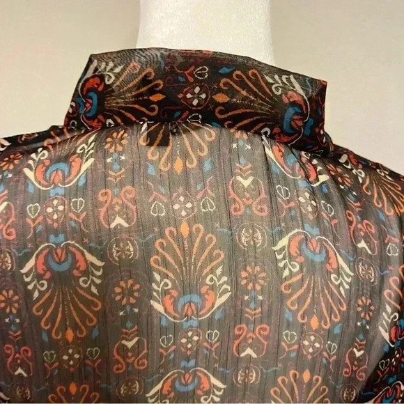 Kut from the Kloth sheer black long sleeve blouse size medium - Picture 5 of 10